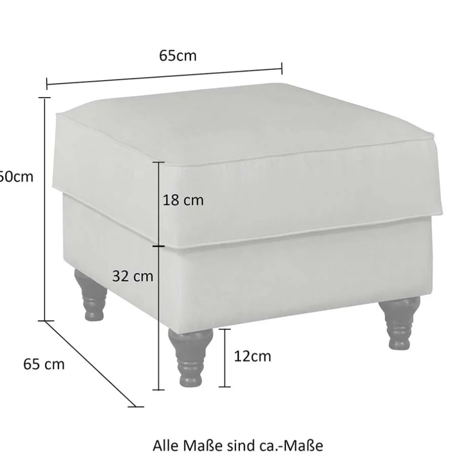 Gepolsterter Hocker im Vintage Landhaus Look - Merandes^Wohnen