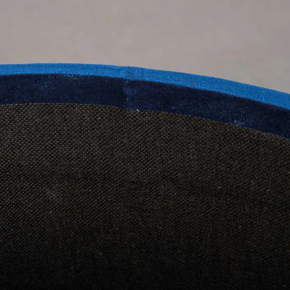 Wohnen Gepolsterter Hocker in Blau & Gold - Chasmarin