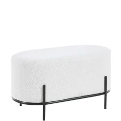 Gepolsterter Hocker in Oval mit Boucle Bezug - Cady^Wohnen