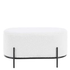 Gepolsterter Hocker in Oval mit Boucle Bezug - Cady^Wohnen