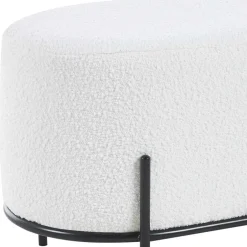 Gepolsterter Hocker in Oval mit Boucle Bezug - Cady^Wohnen