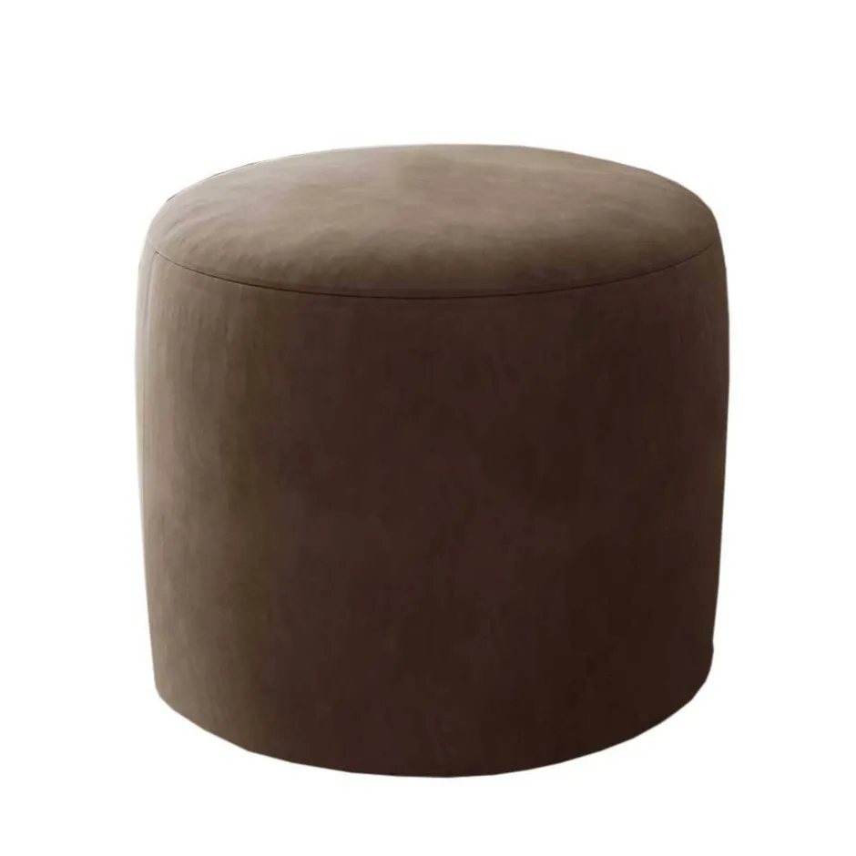 Gepolsterter Sitzhocker in Hellbraun Samt - Cambita^Wohnen Hot