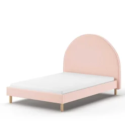 Gepolstertes Bett mit Boucle Bezug in Rosa - Skylab^Wohnen Hot