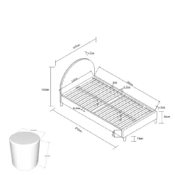 Gepolstertes Bett mit Boucle Bezug in Rosa - Skylab^Wohnen Hot