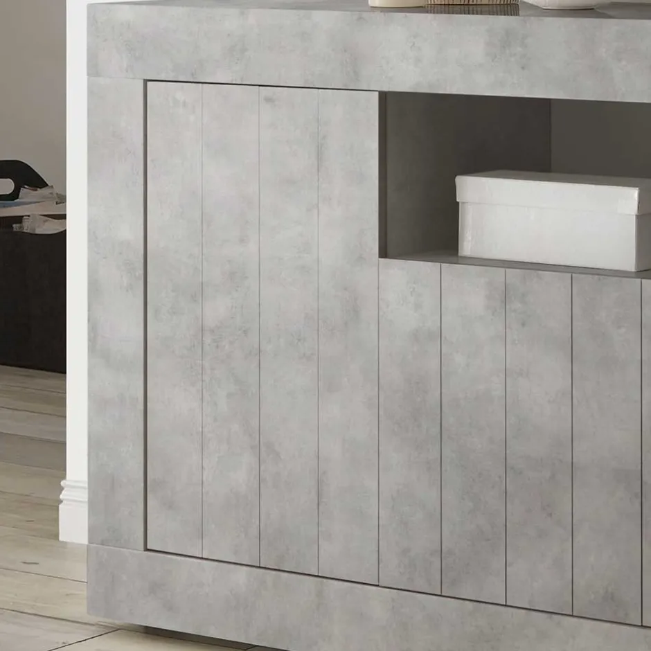 Geradlinige Kommode in Beton Nachbildung - Korlin^Wohnen Sale