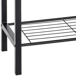 Wohnen Geradlinige Metallbank gepolstert in Schwarz - Deliana