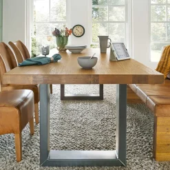 Geradliniger Esstisch in Honig & Silber - Chapan^Wohnen Clearance