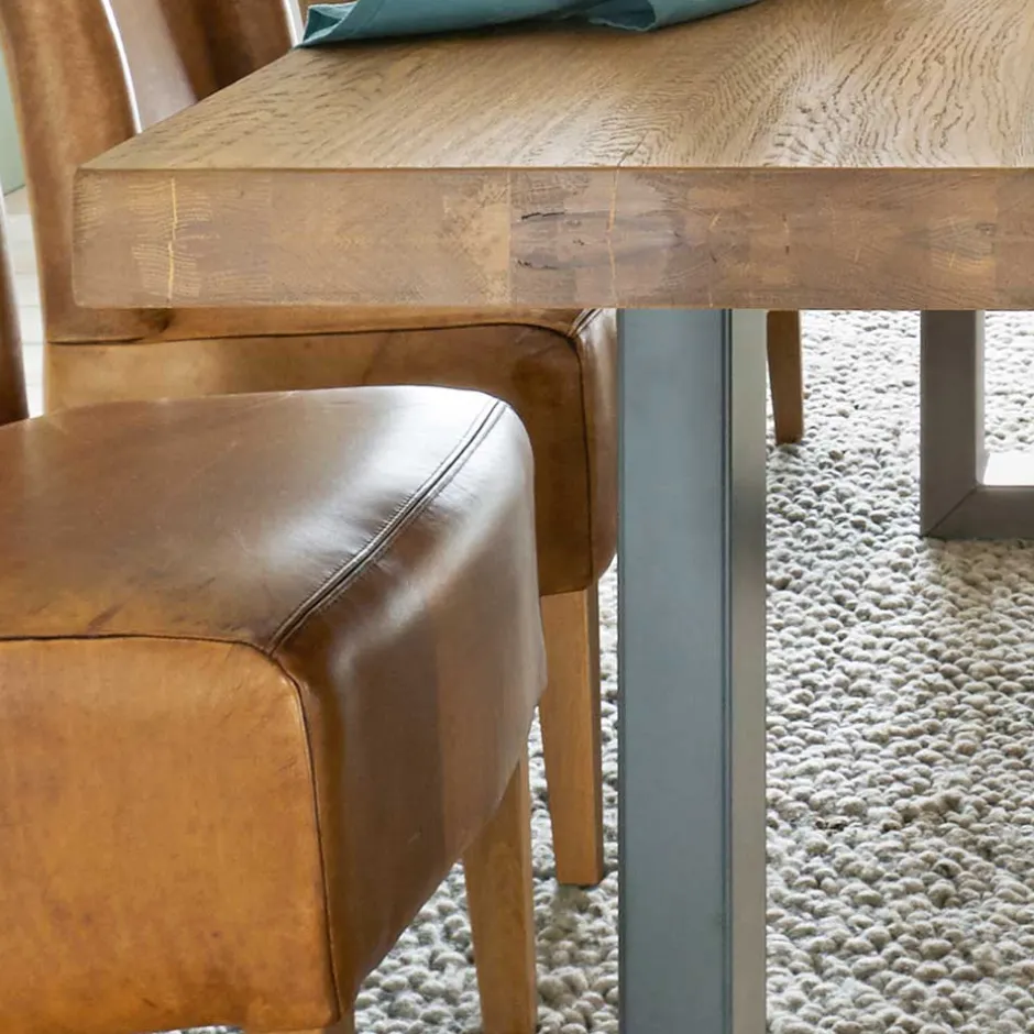 Geradliniger Esstisch in Honig & Silber - Chapan^Wohnen Clearance