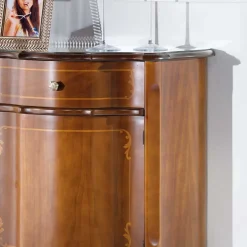 Wohnen Gerundete Kommode im Barock Stil Dentro mit Nussbaum Furnier