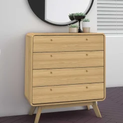 Wohnen Gerundete Kommode mit vier Schubladen - Sophiea