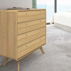 Wohnen Gerundete Kommode mit vier Schubladen - Sophiea