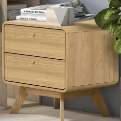 Gerundete Nachtkommode in Eiche Optik - Irons^Wohnen Sale
