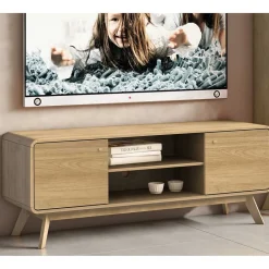 Gerundetes Lowboard in Eiche Optik - Alcuam^Wohnen Clearance