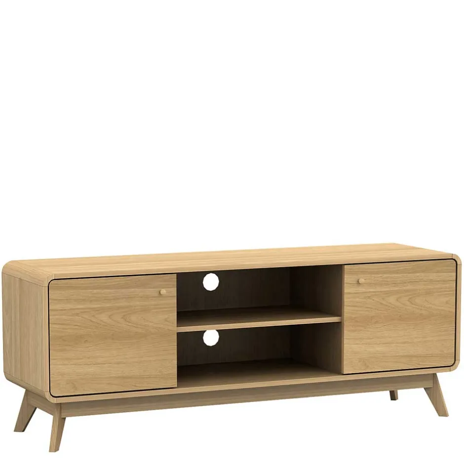 Gerundetes Lowboard in Eiche Optik - Alcuam^Wohnen Clearance