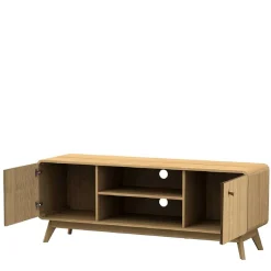 Gerundetes Lowboard in Eiche Optik - Alcuam^Wohnen Clearance