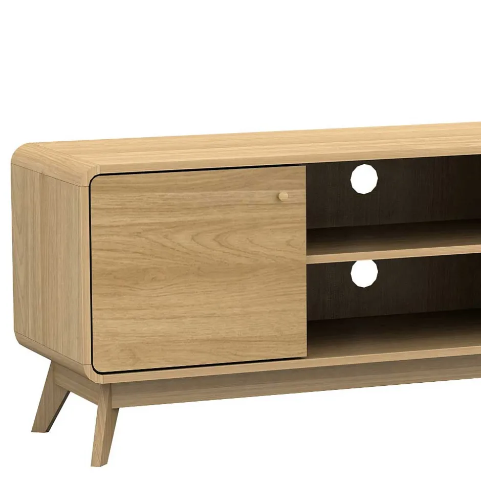 Gerundetes Lowboard in Eiche Optik - Alcuam^Wohnen Clearance