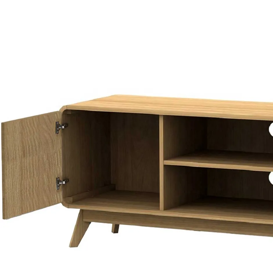 Gerundetes Lowboard in Eiche Optik - Alcuam^Wohnen Clearance