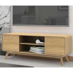 Gerundetes Lowboard in Eiche Optik - Alcuam^Wohnen Clearance