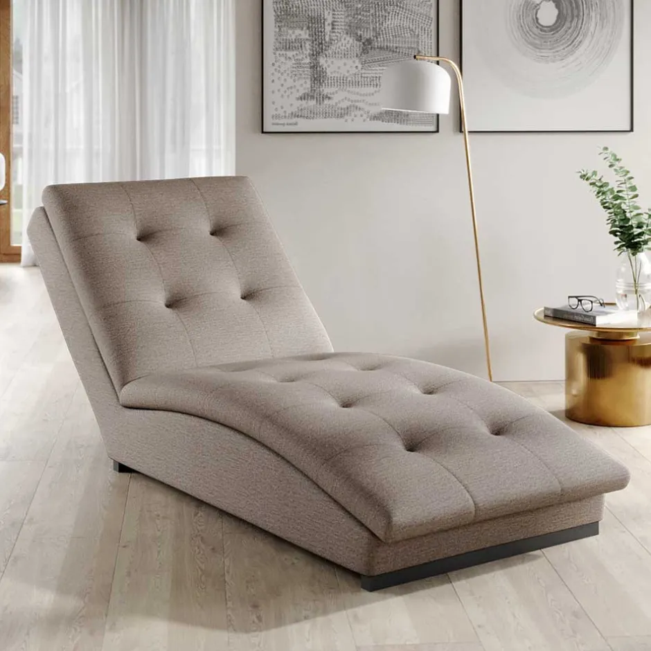 Geschwungene Wohnzimmerliege in Beige - Celloma^Wohnen Hot