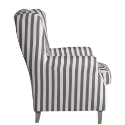 Gestreifter Ohrensessel in Hellbraun und Weiß - Carlovac^Wohnen Sale