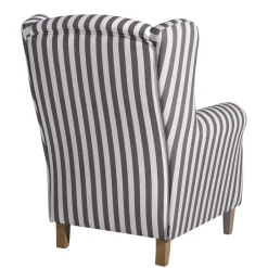 Gestreifter Ohrensessel in Hellbraun und Weiß - Carlovac^Wohnen Sale