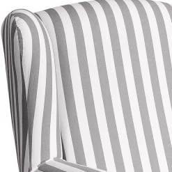 Gestreifter Ohrensessel in Hellbraun und Weiß - Carlovac^Wohnen Sale