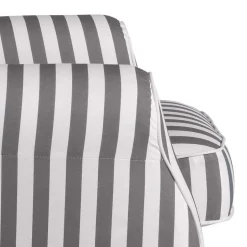 Gestreifter Ohrensessel in Hellbraun und Weiß - Carlovac^Wohnen Sale