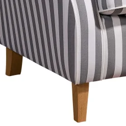 Gestreifter Ohrensessel in Hellbraun und Weiß - Carlovac^Wohnen Sale