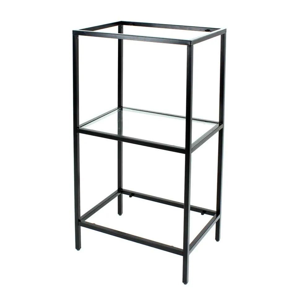 Wohnen Glas Regal mit Metallrahmen - Elegatos