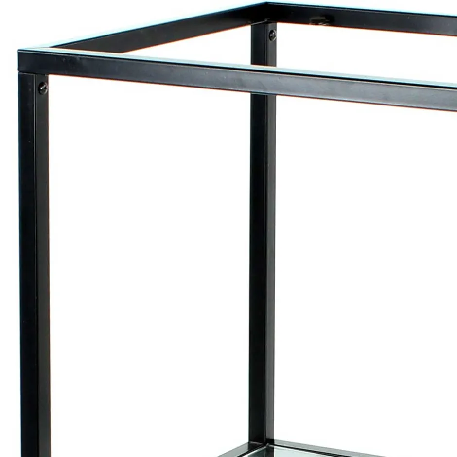 Wohnen Glas Regal mit Metallrahmen - Elegatos