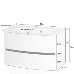 Glas Waschbecken Waschtisch 80 cm breit - Neuzera^Wohnen Outlet