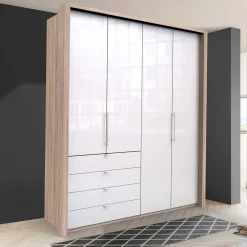Wohnen Glasbeschichteter Kleiderschrank mit zwei Falttüren - Bosays