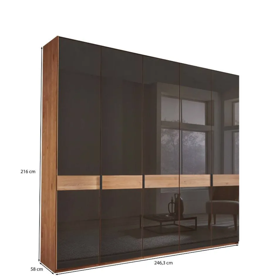 Wohnen Glasfront-Kleiderschrank mit fünf Türen - Hung