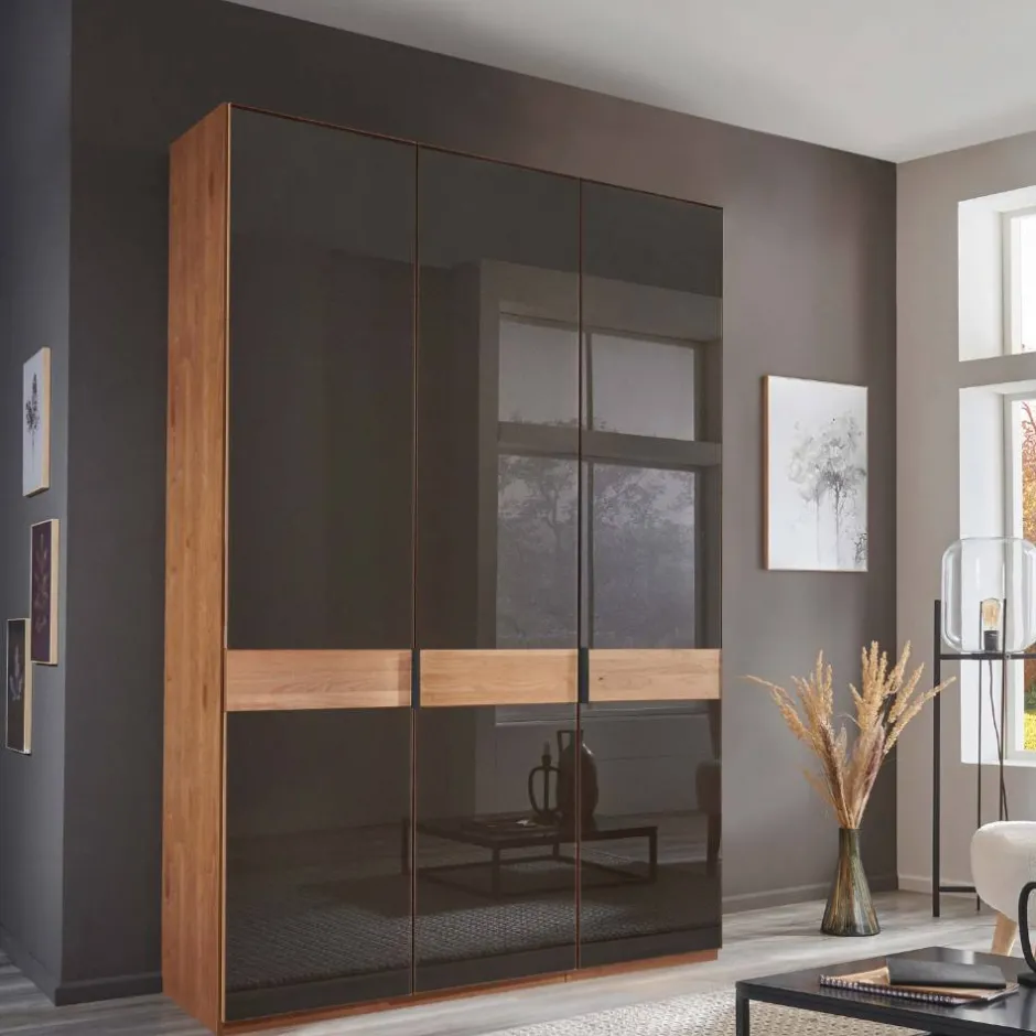 Wohnen Glasfront-Schlafzimmerschrank in Dunkelbraun - Hung