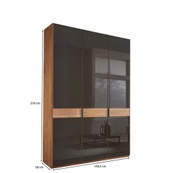 Wohnen Glasfront-Schlafzimmerschrank in Dunkelbraun - Hung