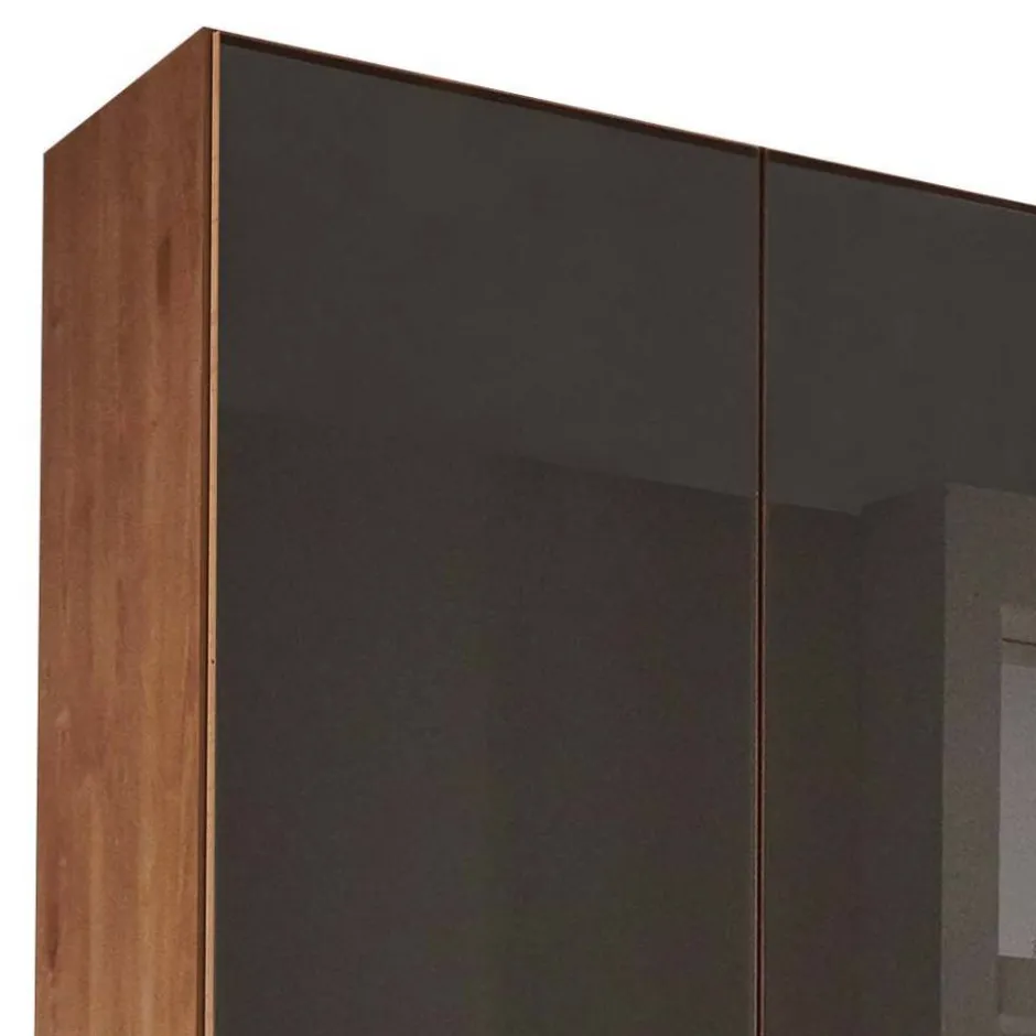 Wohnen Glasfront-Schlafzimmerschrank in Dunkelbraun - Hung