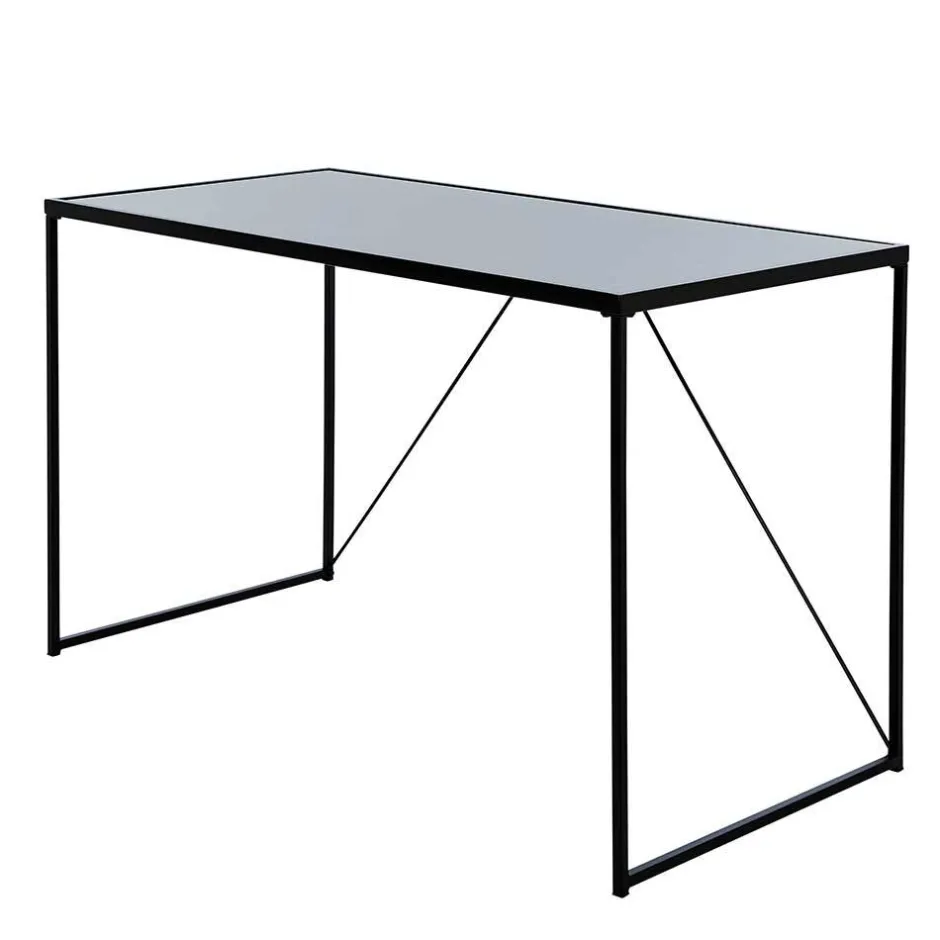 Wohnen Glasschreibtisch aus Schwarzglas - Pathos