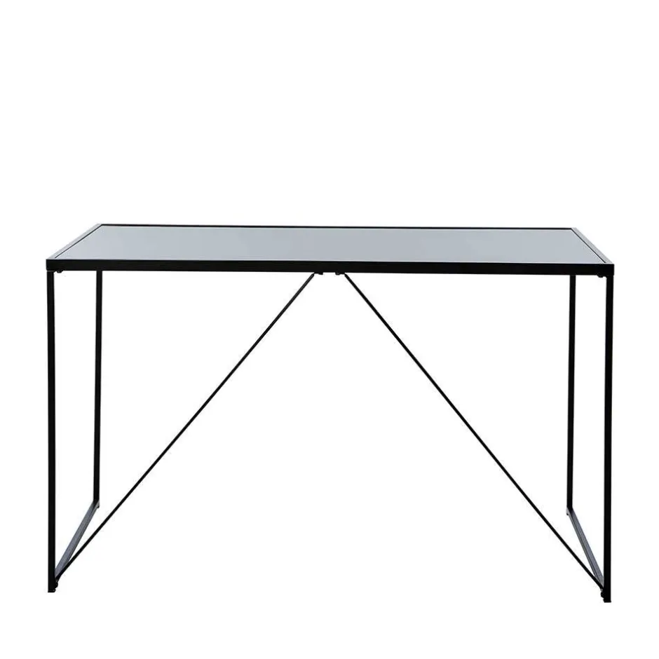 Wohnen Glasschreibtisch aus Schwarzglas - Pathos