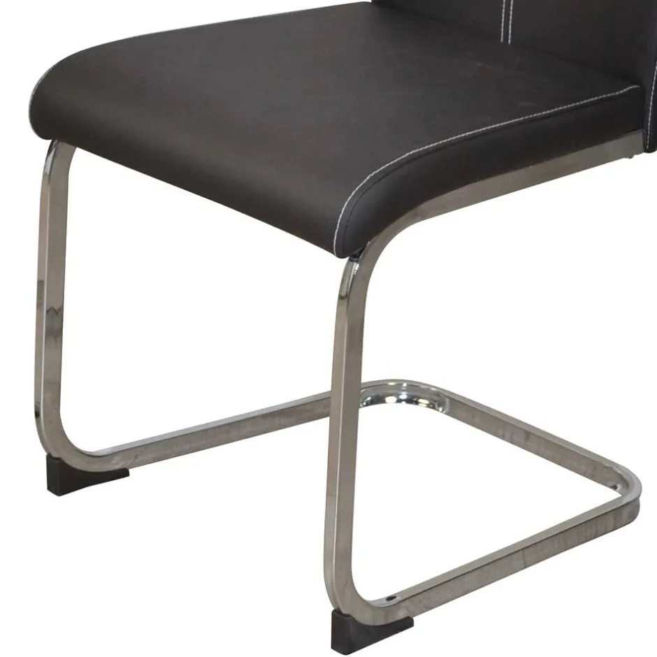 Wohnen Glastisch & Freischwinger Stühle - Zaparony (fünfteilig)