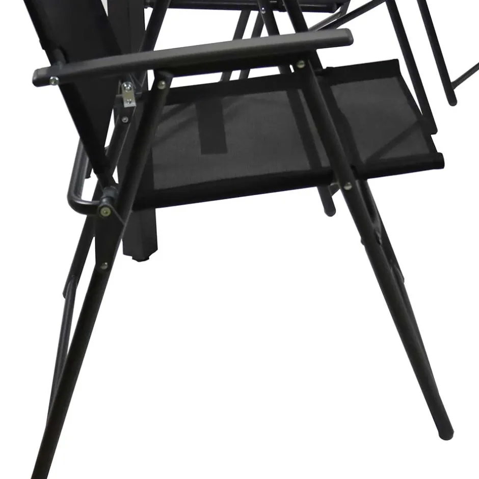 Wohnen Glastisch & Klappstühle wetterfest - Cretania (siebenteilig)