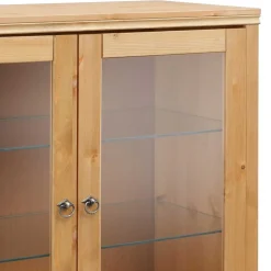 Glastüren Highboard in Natur geölt - Vinidad^Wohnen