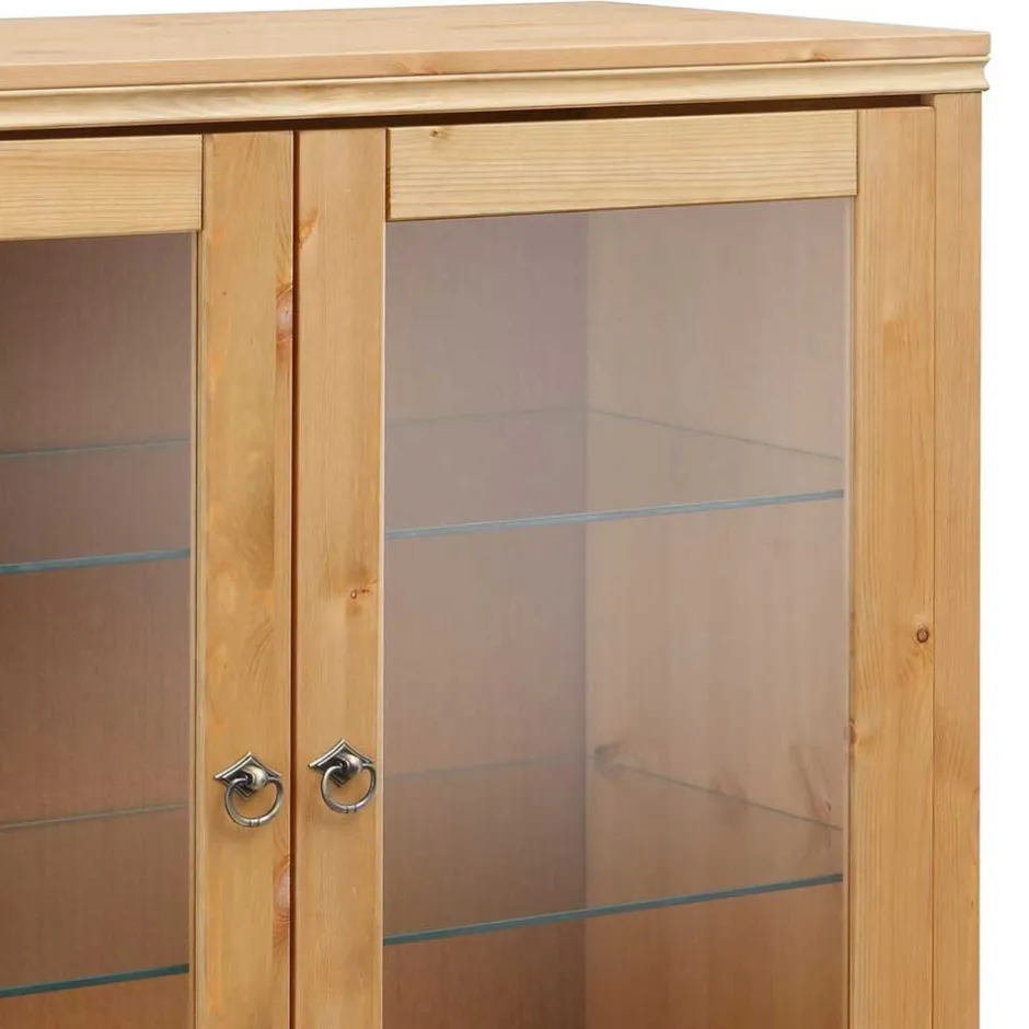 Glastüren Highboard in Natur geölt - Vinidad^Wohnen
