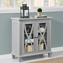 Wohnen Glastüren-Kommode im Vintage Look - Dikono