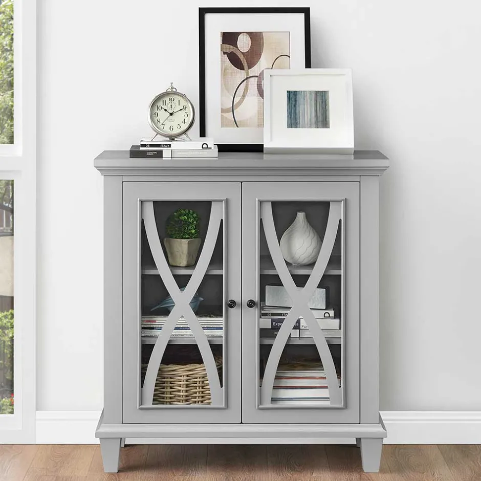 Wohnen Glastüren-Kommode im Vintage Look - Dikono