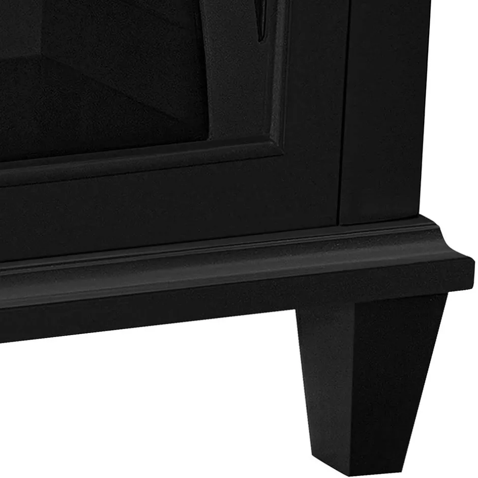 Wohnen Glasvitrine Kommode in Schwarz - Loregrema