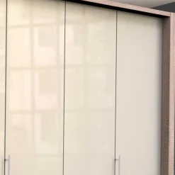 Gleittüren Kleiderschrank in Creme Glasfront - Rativian^Wohnen Sale