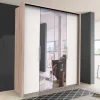 Wohnen Gleittüren-Kleiderschrank in Weiß mit Spiegel - Vaclyn