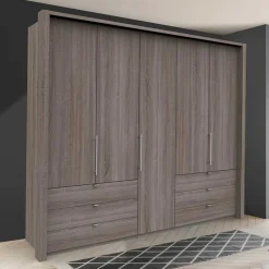 Gleittüren-Kleiderschrank in Holz-Optik - Crenba^Wohnen Outlet