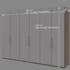 Wohnen Gleittürenschrank in Weiß & Eiche sägerau - Vaclyn