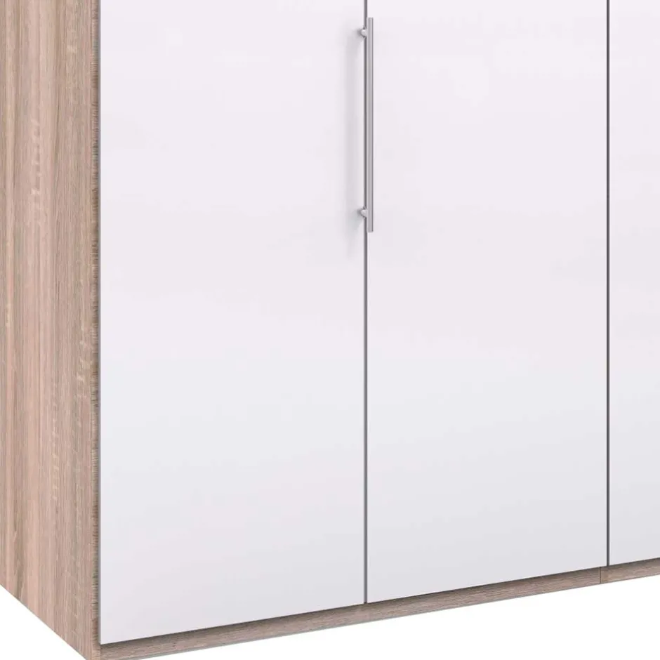 Wohnen Gleittüren-Schrank mit Glasfront in Weiß - Bosays